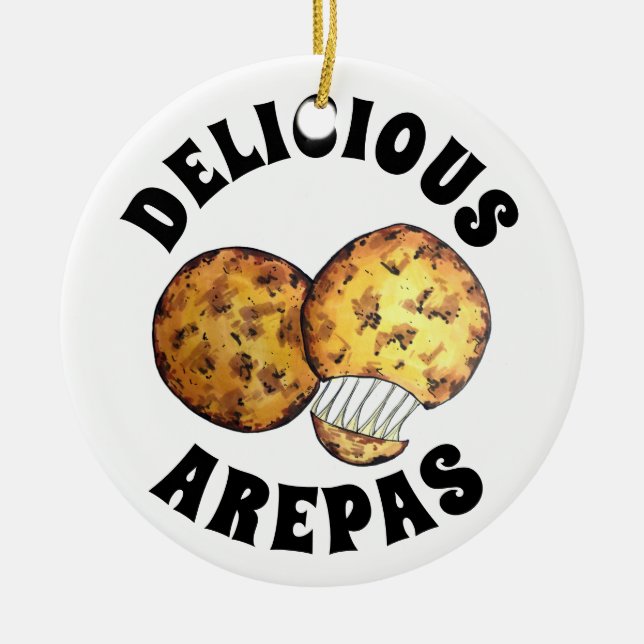 Ornamento De Cerâmica Queijo gostoso Arepas Comida sul-americana (Frente)
