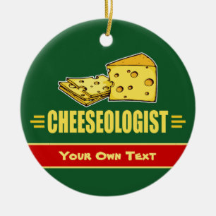 Ornamento De Cerâmica Queijo Personalizado Divertido QUEIJOÓLOGO Natal
