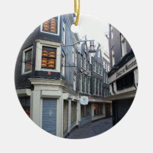 Ornamento De Cerâmica Queijos do Edam no beco de Amsterdão
