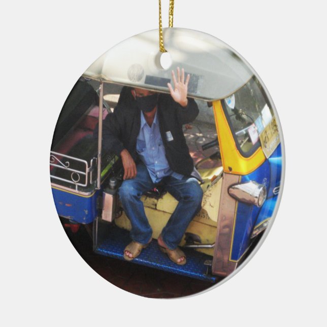 Ornamento De Cerâmica Quer TUK-TUK? (Esquerda)