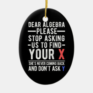 Ornamento De Cerâmica querida álgebra, por favor, pare de nos pedir para