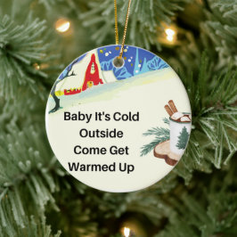 Ornamento De Cerâmica Querida, está frio lá fora num