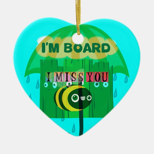 Ornamento De Cerâmica Querida, Sinto Tanta Falta De Ti (Frente)