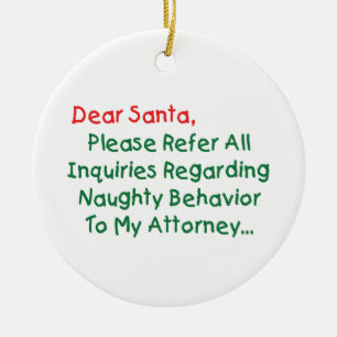 Ornamento De Cerâmica Querido Advogado Papai Noel - Carta de Natal Diver