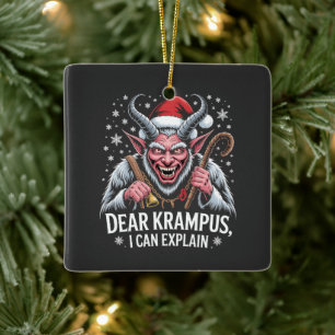 Ornamento De Cerâmica Querido Krampus, Posso Explicar o Natal Papai Noel