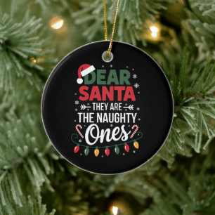 Ornamento De Cerâmica Querido Papai Noel Eles São Os Travessos Natal