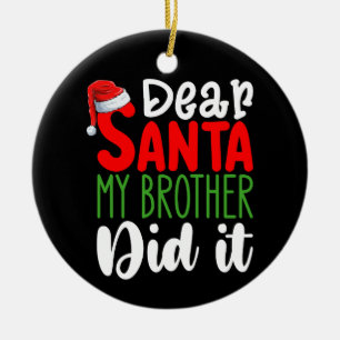 Ornamento De Cerâmica Querido Papai Noel Meu Irmão Fez Isso Família Nata