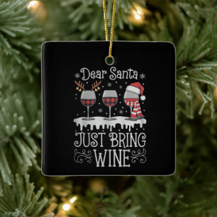 Ornamento De Cerâmica Querido Papai Noel Traga Apenas Vinho Festa de Beb