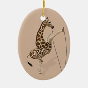 Ornamento De Cerâmica Quical Sporty Giraffe