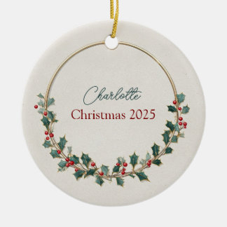 Ornamento De Cerâmica Quiet Luxury Personalized Christmas Ornament