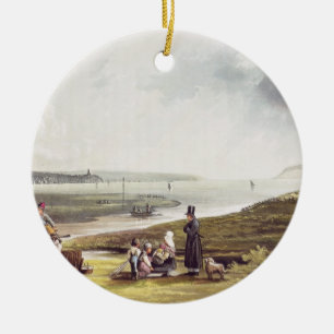 Ornamento De Cerâmica Quillebeuf, das "vistas no Seine", gravado perto