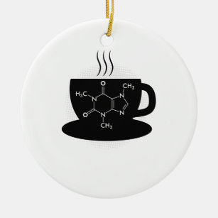 Ornamento De Cerâmica Química Caffeine Molecule