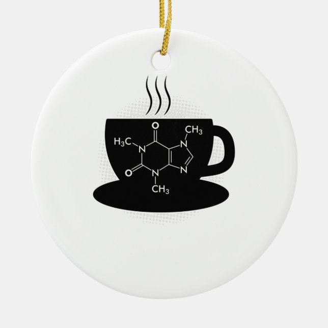 Ornamento De Cerâmica Química Caffeine Molecule (Frente)