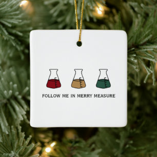 Ornamento De Cerâmica Química de Medida Alegre Erlenmeyer Feriado