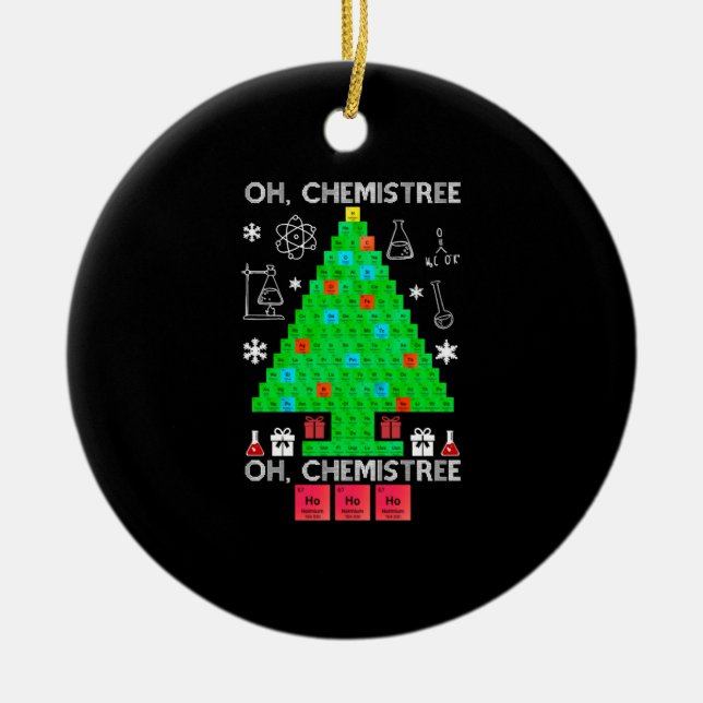 Ornamento De Cerâmica Quimistree Chemistree Engraçado Ciência (Frente)