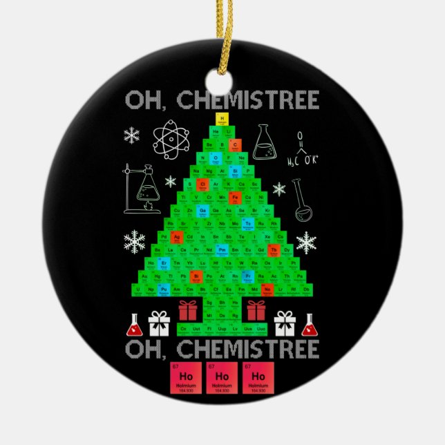 Ornamento De Cerâmica Quimistree Chemistree Engraçado Ciência (Frente)