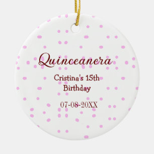Ornamento De Cerâmica Quinceanera anos 15 de aniversário adicione nome p