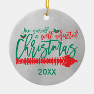 Ornamento De Cerâmica Quiroprática Natal Bem Ajustada