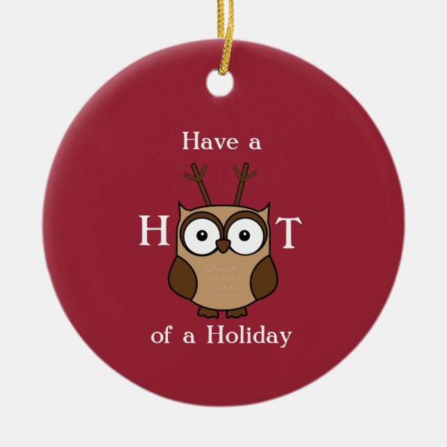 Ornamento De Cerâmica Quota de um Ano Personalizado de Férias (Frente)