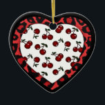 Ornamento De Cerâmica RAB Rockabilly Cherries Leopard Print Heart<br><div class="desc">Você está vendo The Lee Hiller Designs Collection of Home and Office Decor,  Roupa,  Gifts and Coleções. As Designs incluem Lee Hiller Photoographic e Mixed Media Digital Art Collection. Você pode ver sua fotografia da Nature em http://HikeOurPlanet.com/ e seguir seu blog de caminhada no Hot Primavera National Park.</div>
