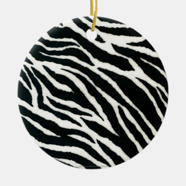 Ornamento De Cerâmica RAB Rockabilly Zebra Imprime Preto e Branco (Frente)