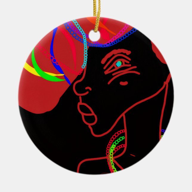 Ornamento De Cerâmica Rabbit's Stylish Christmas Ceramic Ornament (Frente)