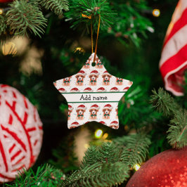 Ornamento De Cerâmica Raça de Cachorro Cavoodle Estrelas de Natal