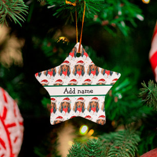 Ornamento De Cerâmica Raça de Cachorro Dachshund Natal