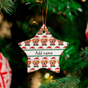 Ornamento De Cerâmica Raça de Cachorro Retriever Dourado Natal