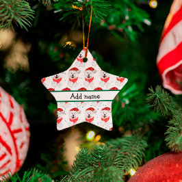 Ornamento De Cerâmica Raça de Cão Samoyed Estrelas de Natal