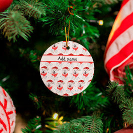 Ornamento De Cerâmica Raça de Cão Samoyed Estrelas de Natal