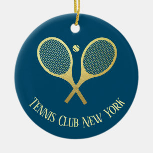 Ornamento De Cerâmica Rackets de Clube Clássico de Tênis Personalizado D