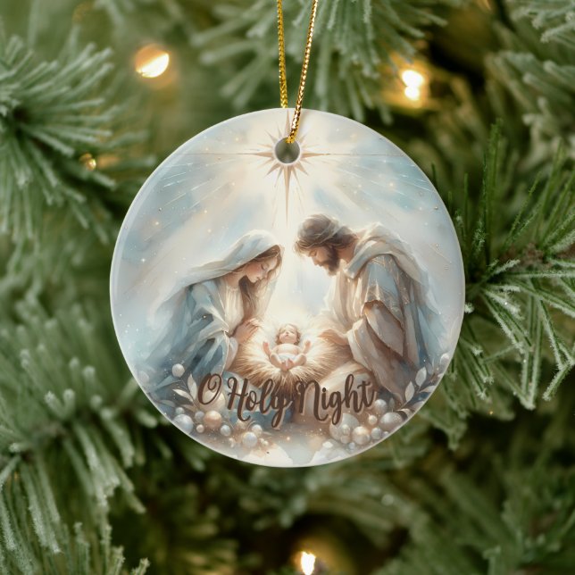 Ornamento De Cerâmica Radiant Holy Family Nativity Scene (Árvore)