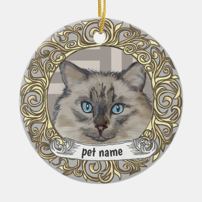 Ornamento De Cerâmica Ragdoll Cat Loving Memory Ornament (Frente)