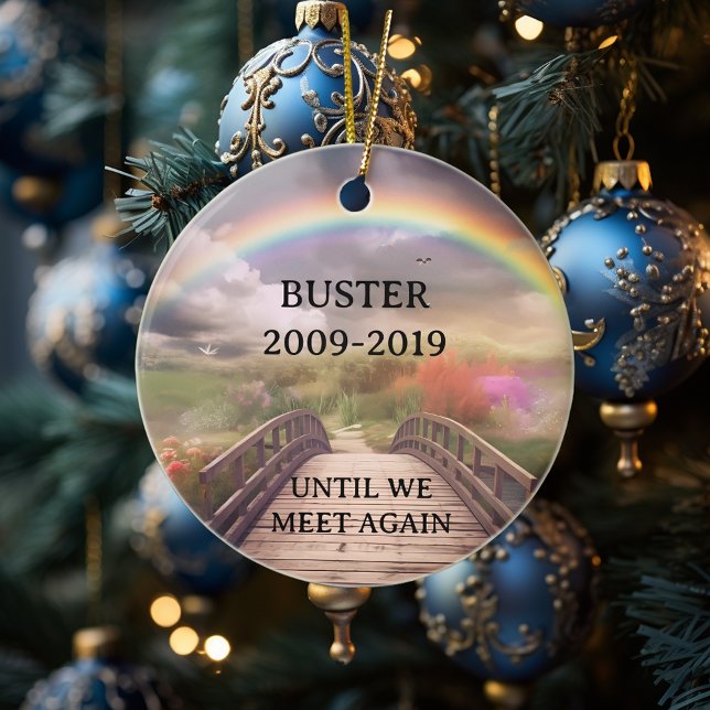 Ornamento De Cerâmica Rainbow Bridge Pet Memorial Perda Personalizar (Criador carregado)