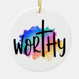 ORNAMENTO DE CERÂMICA RAINBOW COORDENA A PALAVRA VALIA