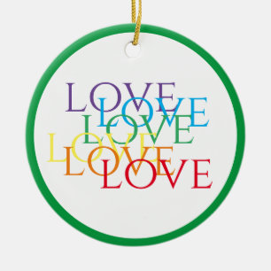 Ornamento De Cerâmica RAINBOW LOVE Cerâmica Circle Ornament - Verde