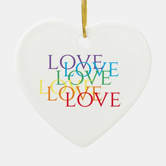 Ornamento De Cerâmica RAINBOW LOVE Cerâmica Ornament (Frente)
