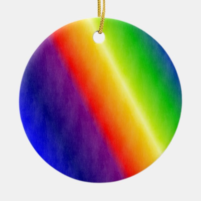 Ornamento De Cerâmica Rainbow Patterns (Frente)