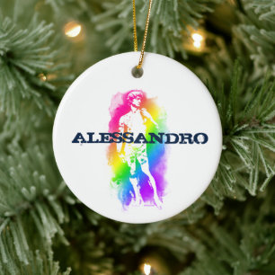 Ornamento De Cerâmica Rainbow Pride Italiano personalizado