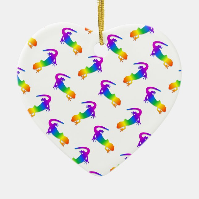 Ornamento De Cerâmica Rainbow Salamander (Frente)