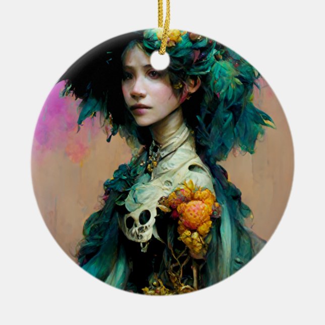 Ornamento De Cerâmica Rainbow Urchin 2 Fantasy Sci-Fi (Frente)