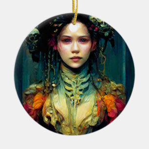 Ornamento De Cerâmica Rainbow Urchin Fantasy Sci-Fi