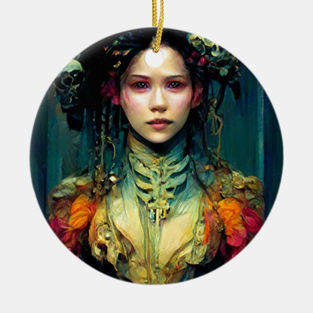 Ornamento De Cerâmica Rainbow Urchin Fantasy Sci-Fi (Frente)