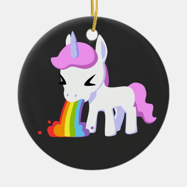 ORNAMENTO DE CERÂMICA RAINBOW VOMIT UNICORN (Frente)