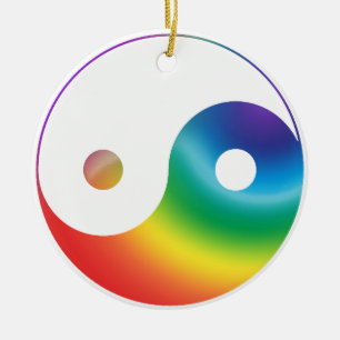 Ornamento De Cerâmica Rainbow Yin & Yang Ornament