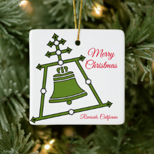 Ornamento De Cerâmica Raincross - Corinne Renee Design com Feliz Natal