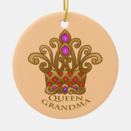 Ornamento De Cerâmica Rainha Avó personalizado 