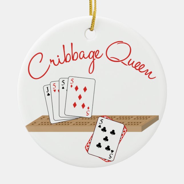 Ornamento De Cerâmica Rainha Cribbage (Frente)