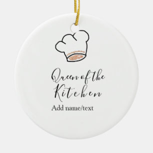 Ornamento De Cerâmica Rainha da cozinha chef cozinhando adicionar nome c